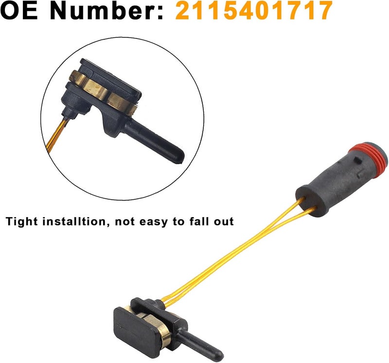 PXASU 4PCS Brake Pad Wear Sensor Front & Rear Wheels, Compatible for Mercedes-Benz W211 W220 C E S Class CLK SL C230 E320 E350 E500 S430 S500 S600, Replaces# 2115401717 - Image 4